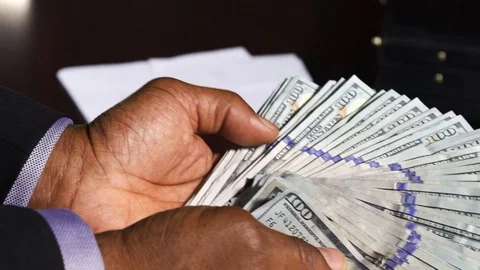 Hands Counting Hundred Dollar Bills Boss Money 3 Stock Footage 91394448