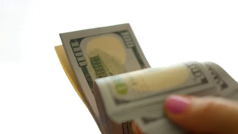 Hands counting money closeup Vídeos de archivo 74355571