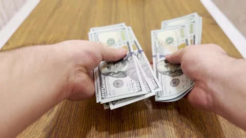 Hands Counting Money Video stock 296445296