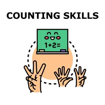 Hands counting numbers for early education skill learning Stock Illustration