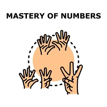 Hands counting numbers for educational concept Stock Illustration