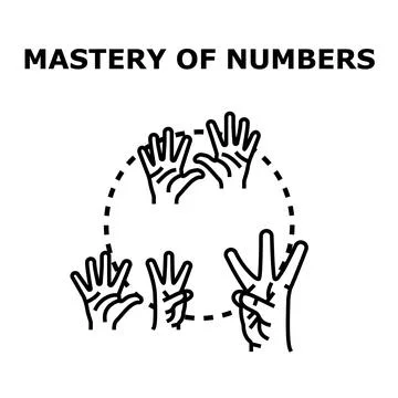Hands counting numbers for educational concept Stock Illustration