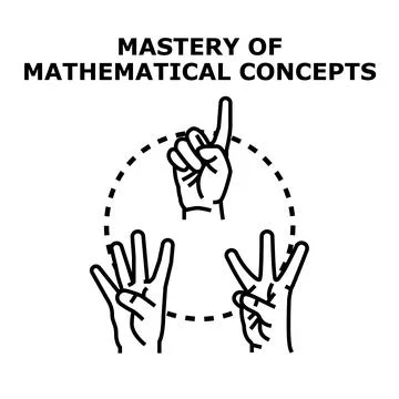 Hands counting numbers with mathematical learning concept Stock Illustration
