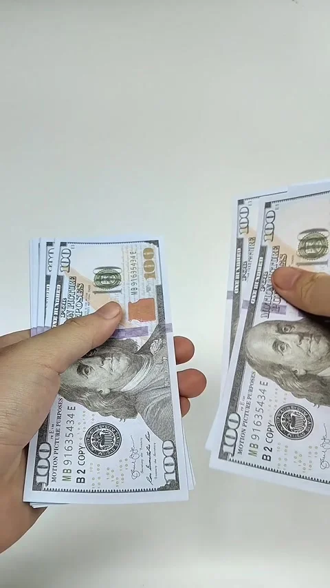Hands counting paper money Stock Footage 329013317