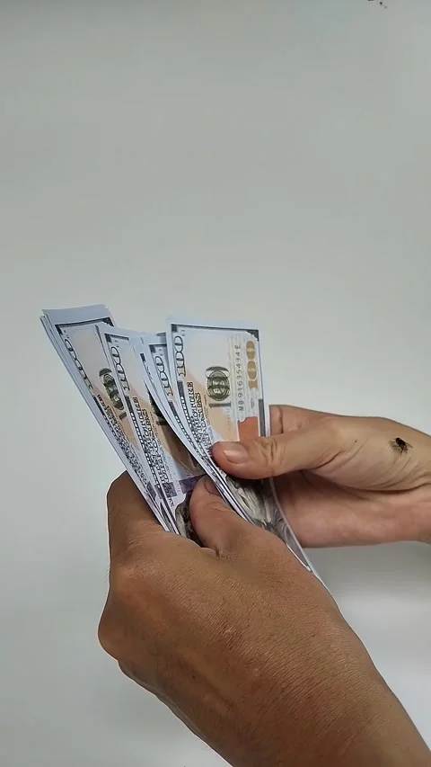 Hands counting paper money Stock Footage 329013411