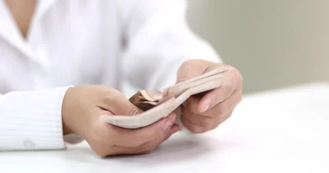 Hands counting Thai banknotes, personal finance, money baht, cash payment, .. Stock Footage 340339807