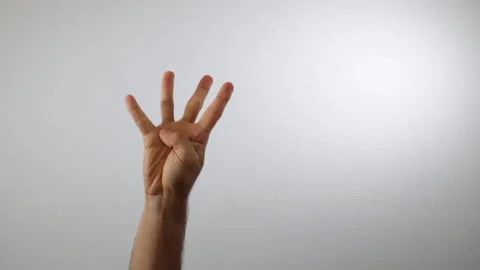 Hands counting on a white background, from left to right Video stock 137364769