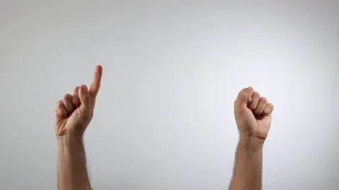 Hands counting on a white background, from left to right Stock Footage 137426233