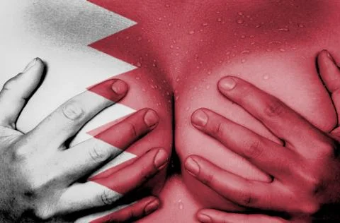 Hands covering breasts Stock Photos