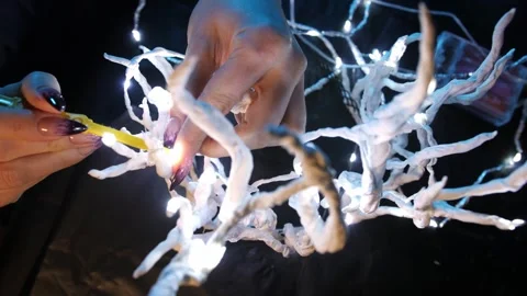The hands of the craftsman make a crown Stock Footage 262745574