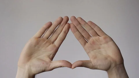 Hands Create Illuminati Triangle Symbol Stock Footage 90765870