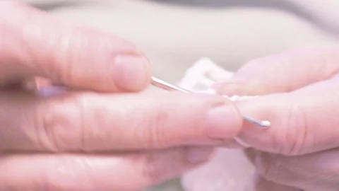 Hands that crochet Stock Footage 77156808