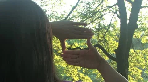 Hands cropping the view Stock Footage 11882796