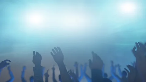 Hands of a crowd of people at a concept, 3d render Stock Footage 126356313