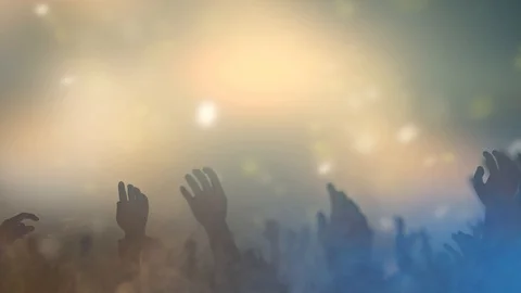 Hands of a crowd of people at a concept, 3d render Stock Footage 126356776