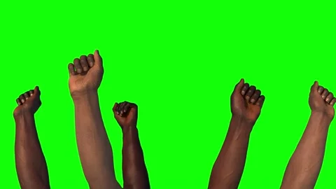 Hands a crowd of people protesting. Black Lives Matter.  3d render Stock Footage 155283671