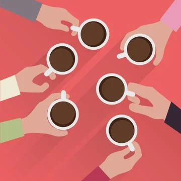 Hands with cup of coffee Stock Illustration