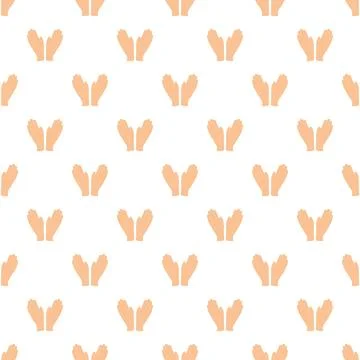 Hands cupped open in seamless pattern background Stock Illustration