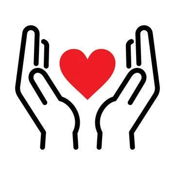 Hands cupped, protective hands Stock Illustration