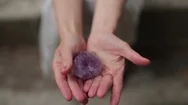 Hands Cupping A Crystal. Stock Footage