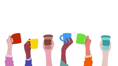 Hands with cups of coffee 4K Video stock 196937242