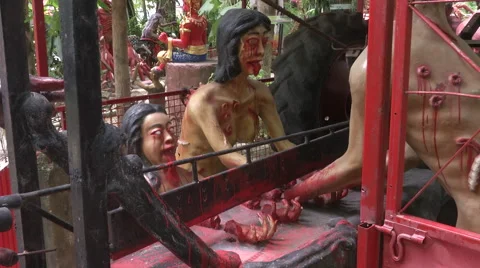 Hands Cut Off Statue at Hell Temple Vidéo 65963700