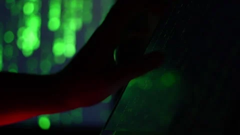 Hands of a cybercriminal working with a computer keyboard. Stock Footage 260842084