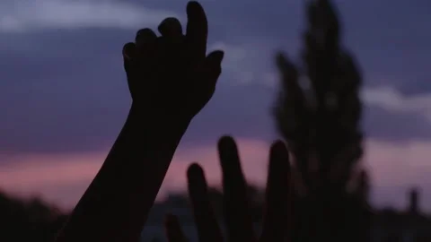 Hands dancing sunset Stock Footage 135458212