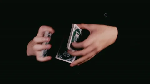 Hands in darkness shuffle cards Stock Footage 52819348