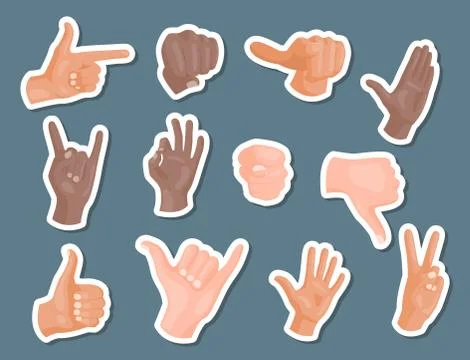 Hands deaf-mute different gestures human arm people communication message 스톡 일러스트