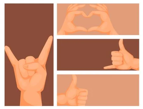 Hands deaf-mute gestures human pointing arm people gesturing communication Stock Illustration