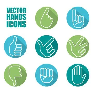 Hands design icons Stock Illustration