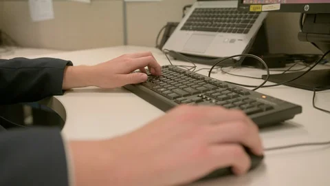 Hands at desk Stock Footage 91840487