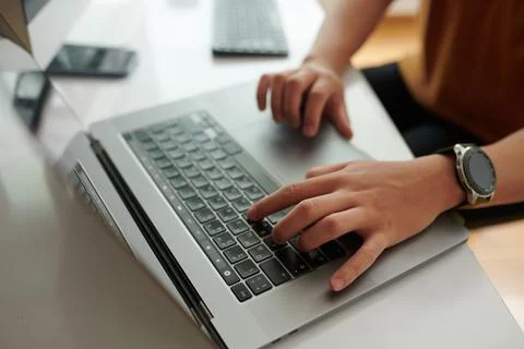 Hands of Developer Coding 写真素材