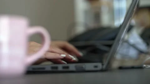 Hands of a developer working, typing on laptop keyboard, typing code, develop Video stock 231660318
