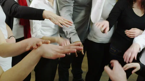 Hands of different age and multiracial background holding each other. 스톡 동영상 32721966