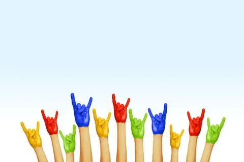 Hands of different colors Stock Photos