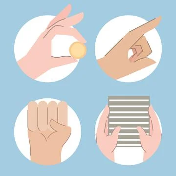 Hands different gestures Stock Illustration