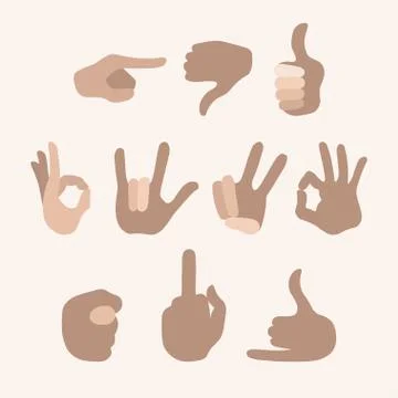 Hands in different interpretations. Stock Illustration