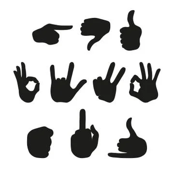 Hands in different interpretations. Stock Illustration