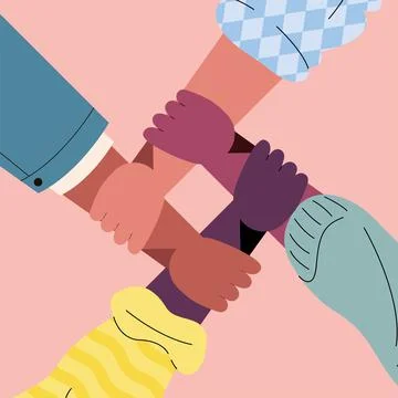 Hands differents races Stock Illustration