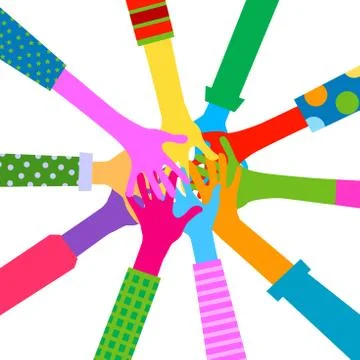 Hands diverse togetherness Stock Illustration