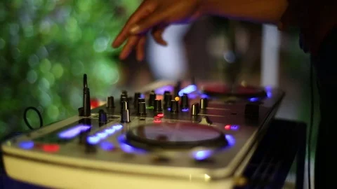 Hands of DJ on TurnTable Stock Footage 78077067