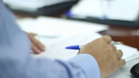 Hands on document Stock Footage 77046679