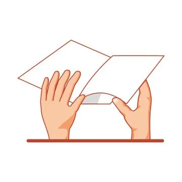 Hands with document paper イラスト素材