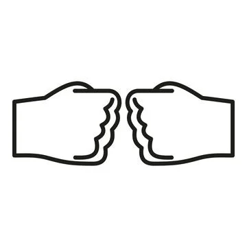 Hands doing fist bump gesture icon concept Stock Illustration