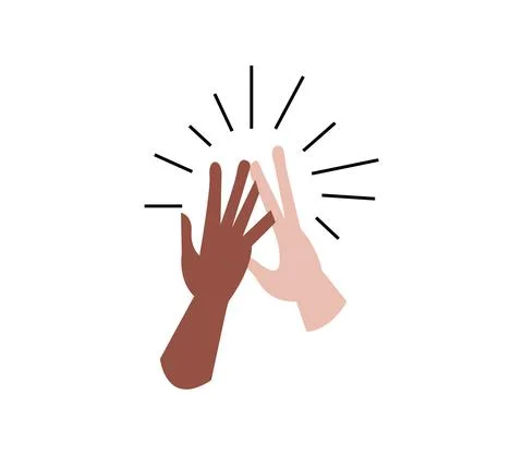 Hands doing high five Stock Illustration