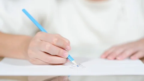 Hands draw a plot on a sheet of paper Video stock 118171179