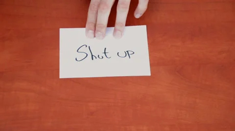 Hands draw Shut Up Video stock 33807248