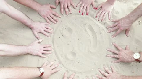 Hands draw a sun Stock Footage 22083435